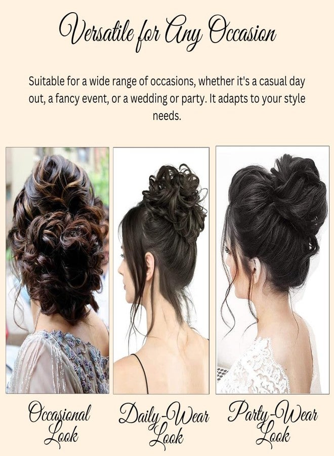 Ansh Messy Bun Hairpiece Synthetic Hair Scrunchies/Hair Extension with Elastic Rubber Band | Hair Accessories for Women/Girls - Brown, Pack of 1 - Image 2