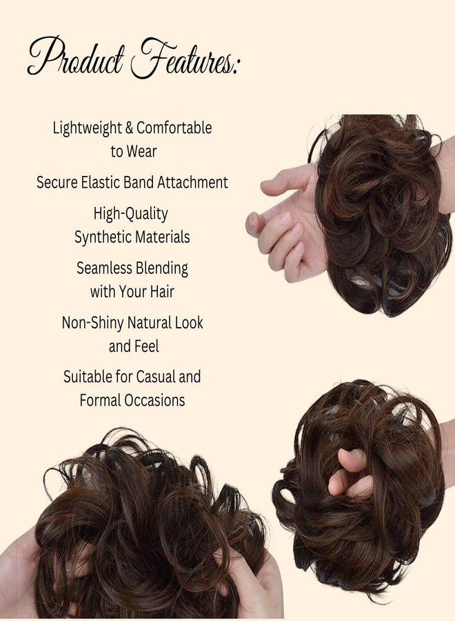 Ansh Messy Bun Hairpiece Synthetic Hair Scrunchies/Hair Extension with Elastic Rubber Band | Hair Accessories for Women/Girls - Brown, Pack of 1 - Image 3