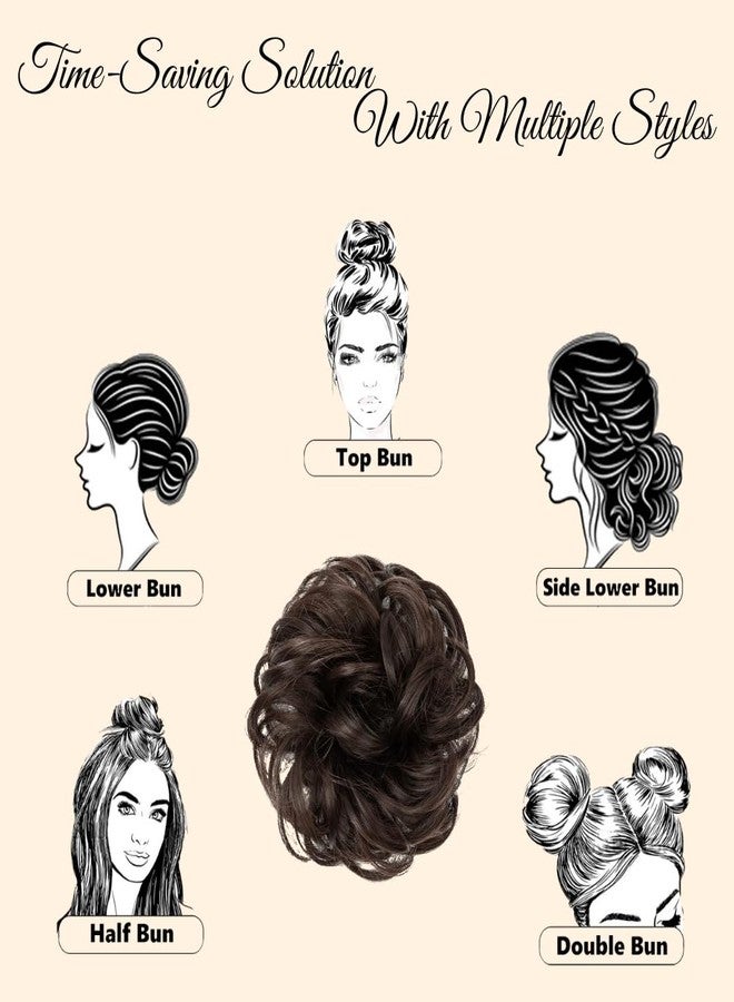 Ansh Messy Bun Hairpiece Synthetic Hair Scrunchies/Hair Extension with Elastic Rubber Band | Hair Accessories for Women/Girls - Brown, Pack of 1 - Image 4