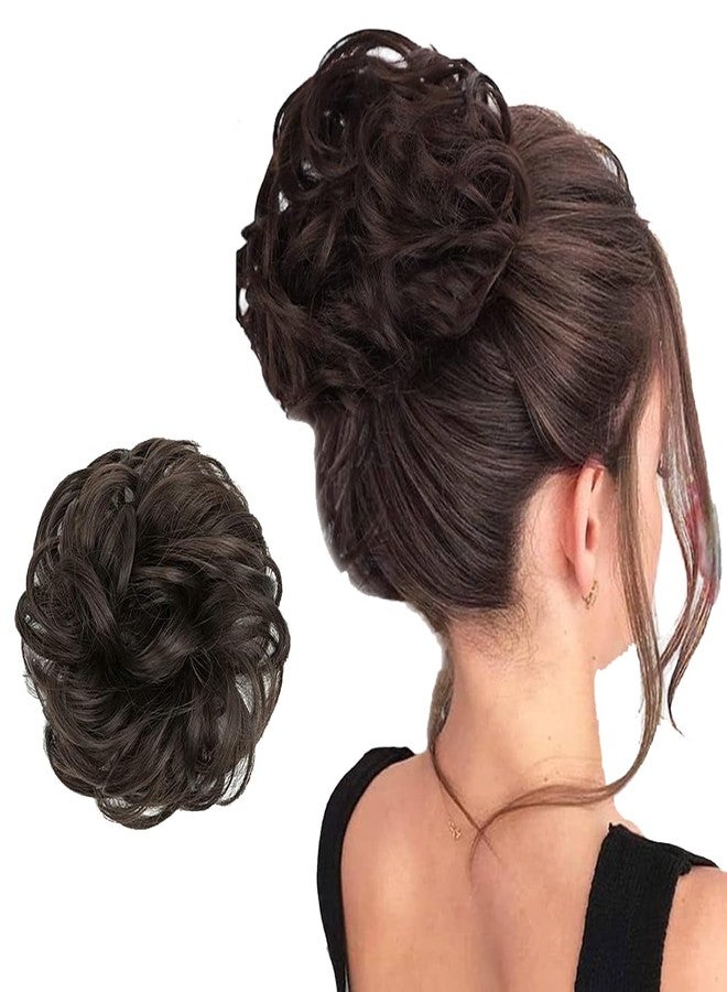 Ansh Messy Bun Hairpiece Synthetic Hair Scrunchies/Hair Extension with Elastic Rubber Band | Hair Accessories for Women/Girls - Brown, Pack of 1 - Image 1
