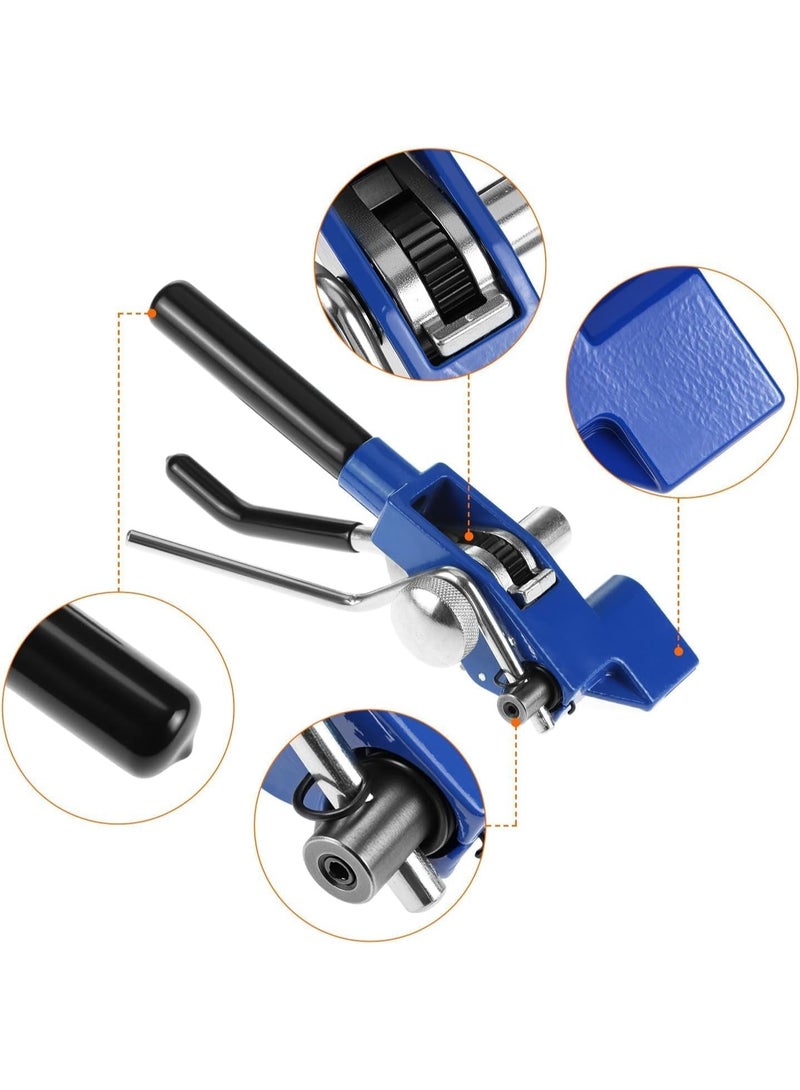 Rubik Steel Strapping Tensioner Tool for 8mm-25mm Width & 1mm or Less Thickness, Heavy Duty Tensioner & Cutting for Steel Banding Packaging (Red/Silver) - Image 3