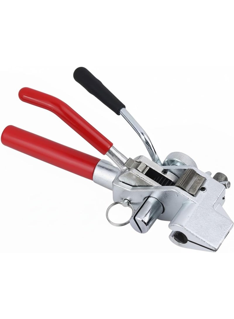 Rubik Steel Strapping Tensioner Tool for 8mm-25mm Width & 1mm or Less Thickness, Heavy Duty Tensioner & Cutting for Steel Banding Packaging (Red/Silver) - Image 1