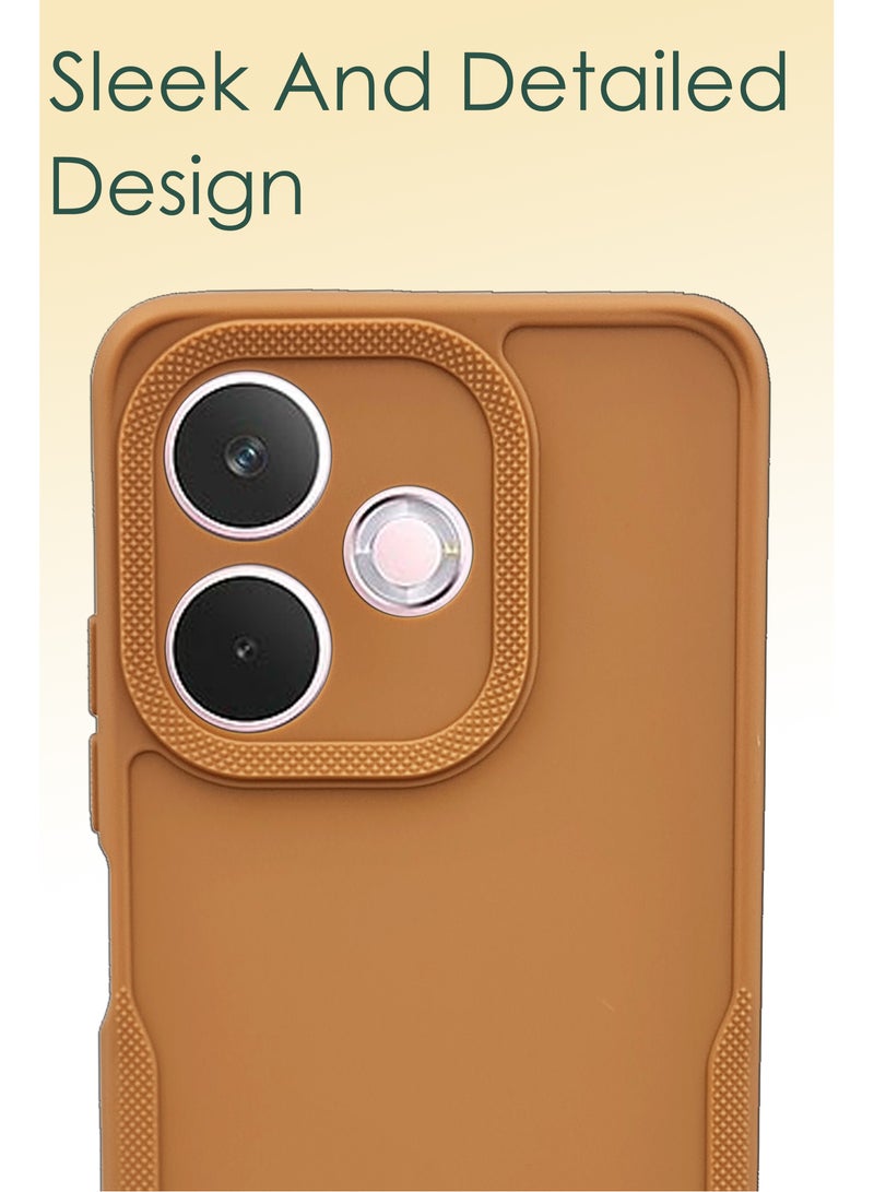 NAFCO Side Protective Bumper Silicone Case with Extra Frame Protection Compatible For Oppo A5 Pro - Light Orange  - Image 3