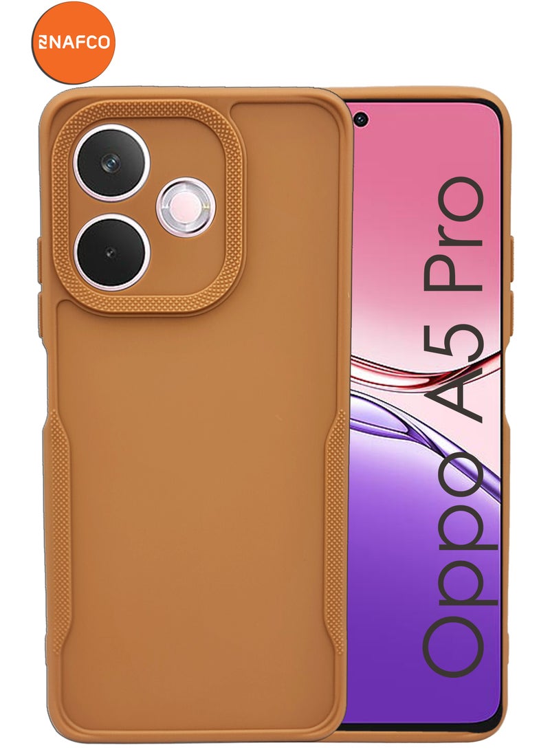 NAFCO Side Protective Bumper Silicone Case with Extra Frame Protection Compatible For Oppo A5 Pro - Light Orange  - Image 1