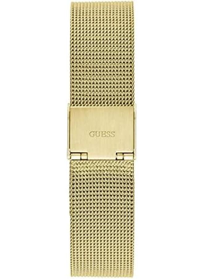 جس ساعة نسائية بقياس 40 ملم – مينا ألماس أسود وهيكل من الفولاذ المقاوم للصدأ باللون الذهبي مع سوار شبكي باللون الأسود - Image 3