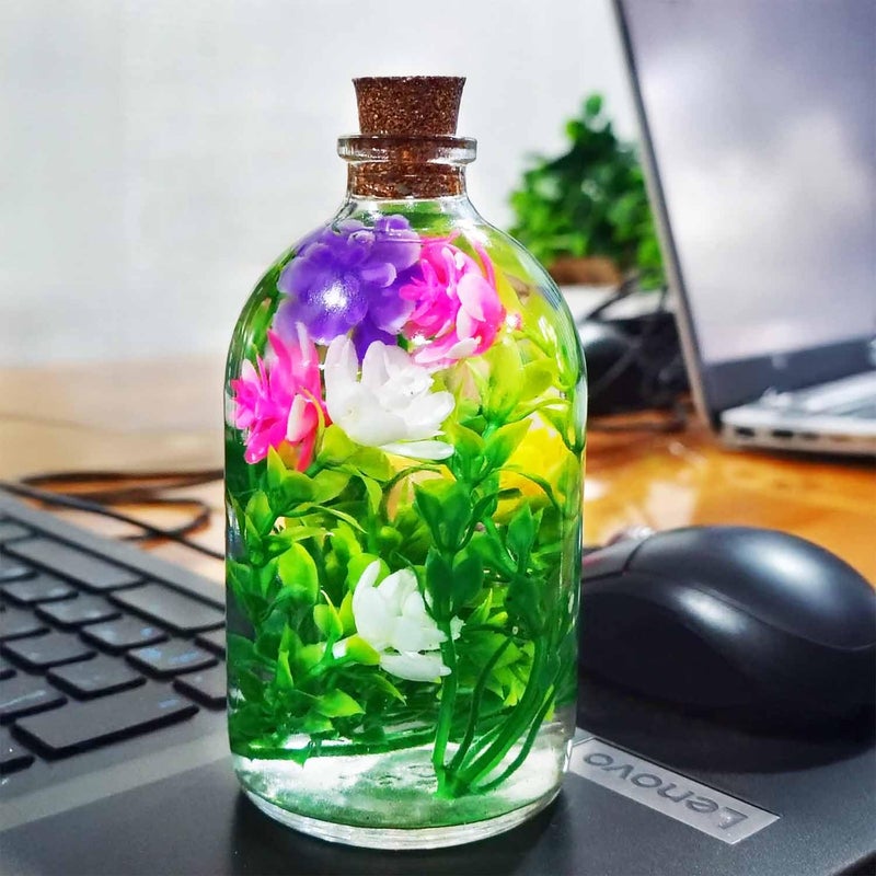 Gachwala Elegant Artificial Flower Arrangement in Clear Glass Vase Sophisticated Home Dcor Perfect for Kitchen Garden Table Desk or Interior Decoration LowMaintenance Timeless Beauty - Image 2