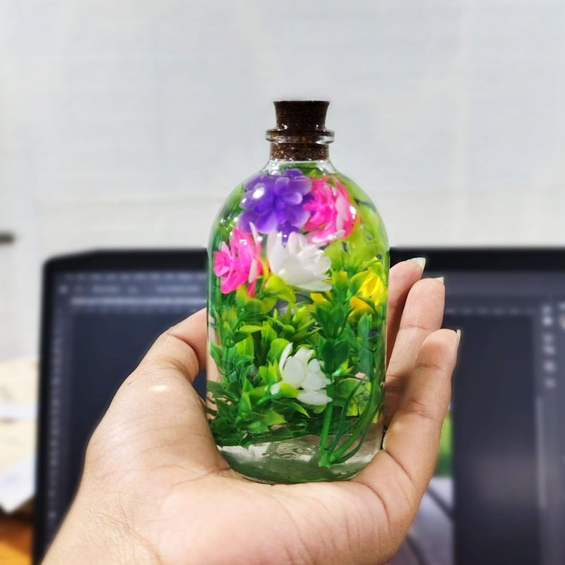 Gachwala Elegant Artificial Flower Arrangement in Clear Glass Vase Sophisticated Home Dcor Perfect for Kitchen Garden Table Desk or Interior Decoration LowMaintenance Timeless Beauty - Image 5