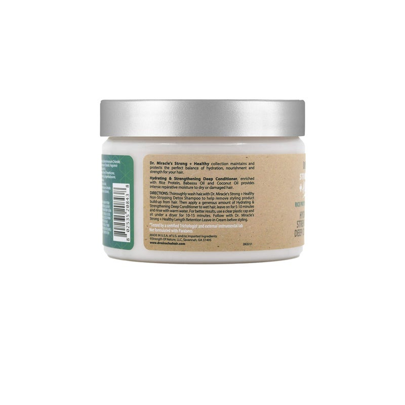 Dr. Miracle's Strong & Healthy Hydrating & Strengthening Deep Conditioner. Contains Coconut Oil to provide intense moisture and repair damaged hair. - Image 3