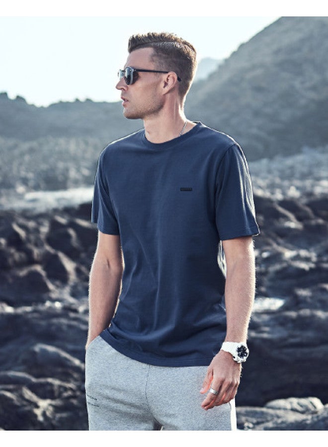 Cotton】men's Short Sleeve T-shirt 2025 Summer Printed Casual Tee - Image 1