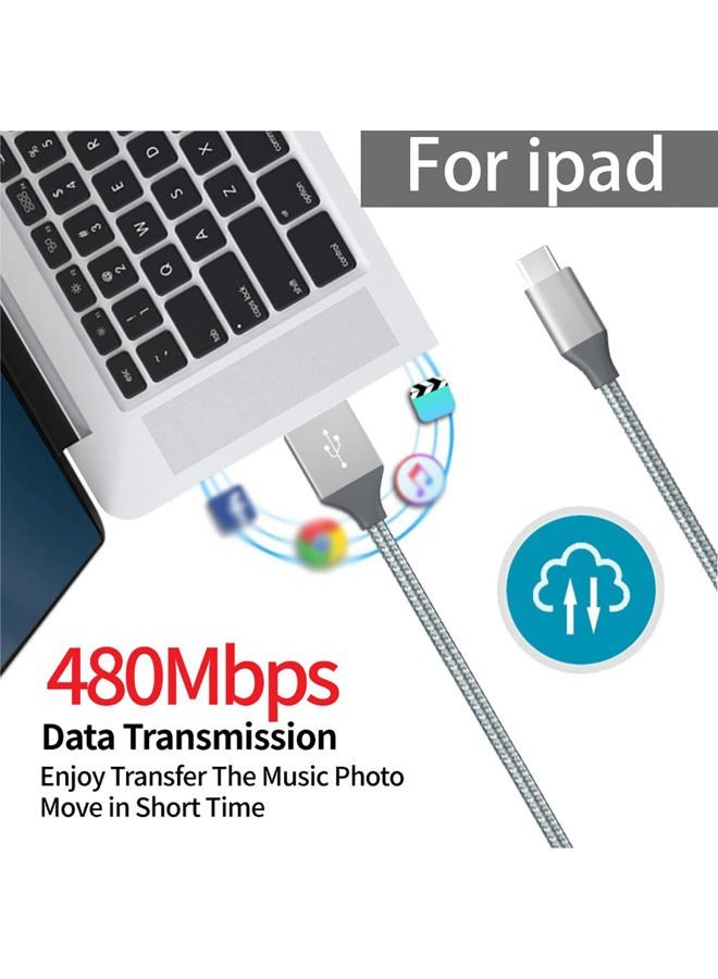 KUEVKA كابل شاحن سريع USB إلى Type C بطول 10 أقدام لجهاز iPad Pro مقاس 12.9 بوصة (الجيل 3 و 4 و 5)، iPad Pro مقاس 11 بوصة (الجيل 1 و 2 و 3)، كابل شحن iPad Mini 6 الجديد و iPad Air الجيل 4 - Image 5