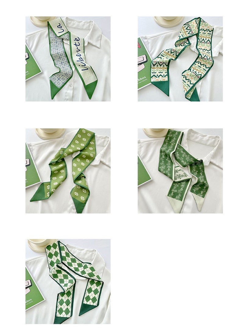 Beirui 5pcs Multifunctional Silk Scarf, Fashion Bag Tote Handle Ribbon , Women's Hair Scarf, Handbag Purse Scarf, Gift Box Decorative Strap, Suitable for Headbands Neckbands Hairbands Hairbands Hairbands Handles Ribbons Silk Bustier Scarves Bags Fashion Gifts  - Image 4