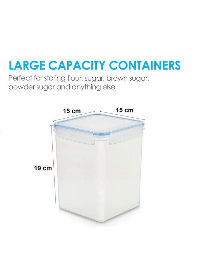 ENTITY Airtight Plastic storage container, BPA Free Food kitchen storage Large containers set (Transparent) - 2900ml (Pack of 4) - Image 2