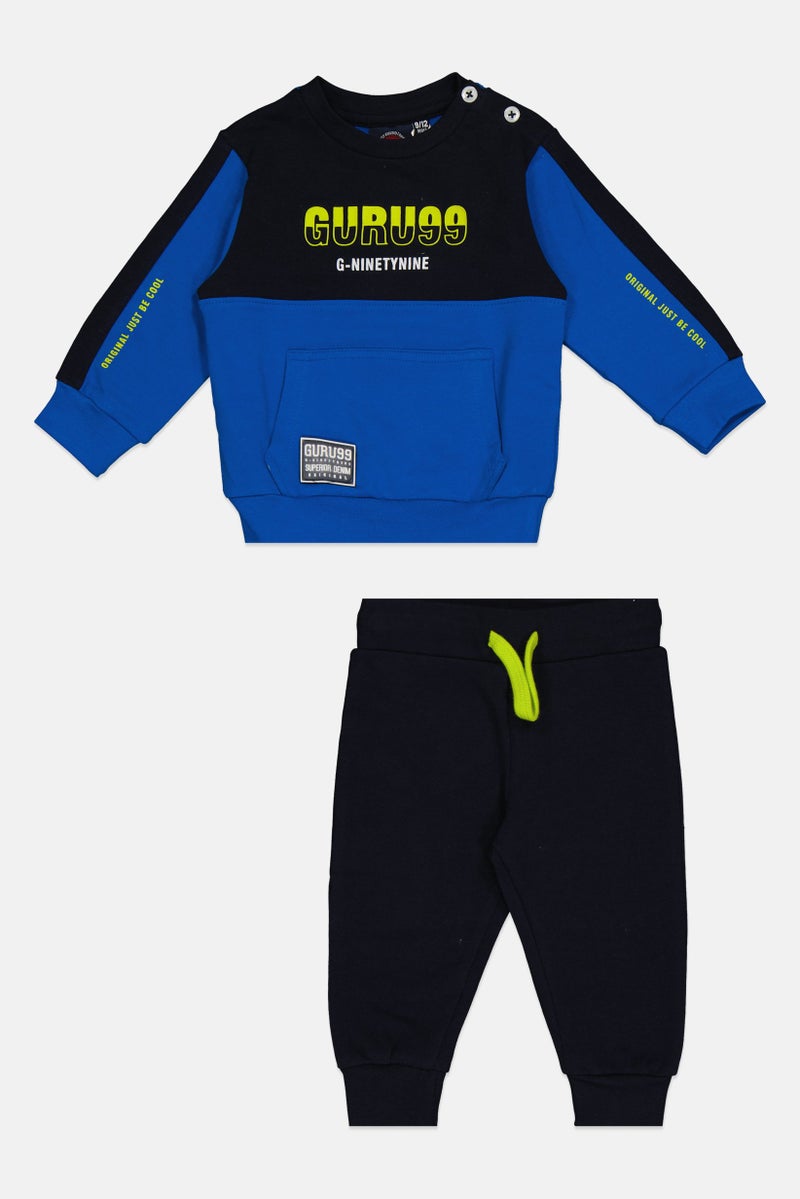 Guru 99 Toddlers Boy 2 Pieces Brand Logo Tracksuit, Multicolor - Image 2