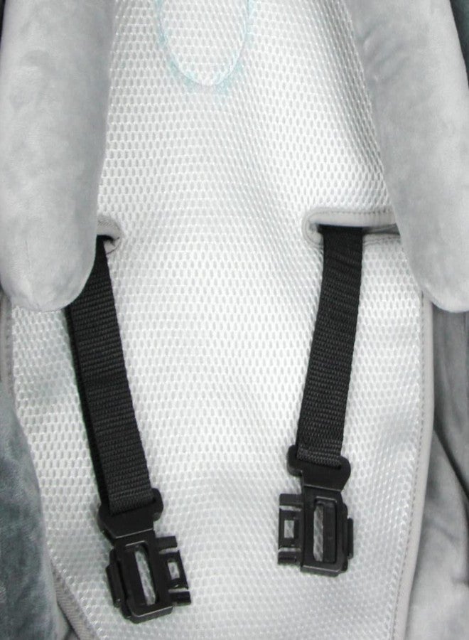 KAKIBLIN 3 in 1 Baby Stroller Seat Cushion, Carseat Insert Support for Newborn, Infant Car Seat Pad Baby Head Pillow Neck Support Cushion for Newborn and Toddler, Fish (Gray) - Image 5