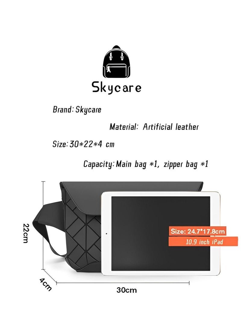 MIXDE High-Quality Diamond-shaped Small Crossbody Bag for Men and Women, Fashionable Street-style Shoulder Bag, Couple Backpack - Image 5