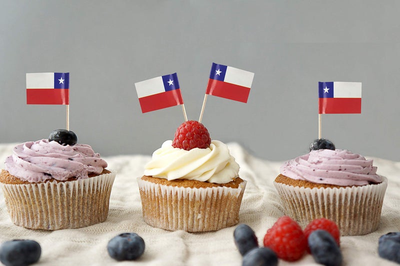 QQSD Chile Toothpick Flag Chilean Small Mini Cupcake Topper Flags,100 pcs - Image 3