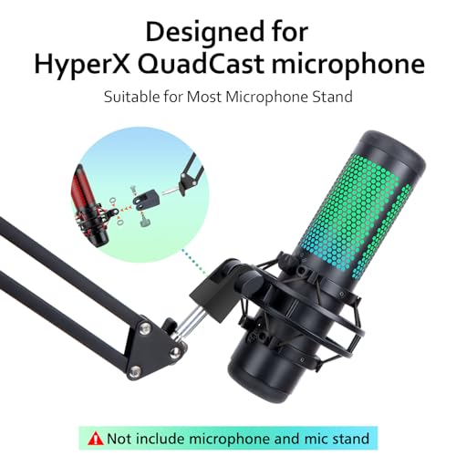 WIBOND Microphone Mount Adapter for HyperX QuadCast, HyperX QuadCast Mount Adapter HyperX QuadCast S Boom Arm Replacement Adapter Accessories with 3/8'' Screw Adapter - Image 2