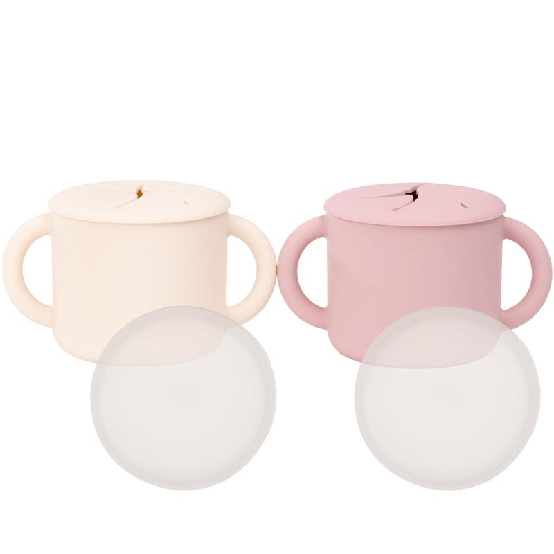 WeeSprout Snack Containers, Food Grade Silicone Snack Cups, Spill-Proof Tops For Toddlers and Babies, Premium Hard Plastic Travel Lids, Dishwasher Safe Toddler and Baby Cups, - Image 1