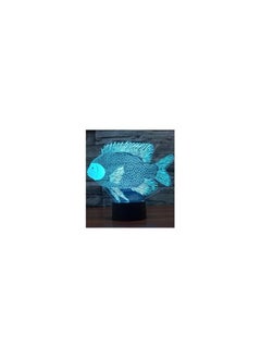 Spaceshoop 3D LED Illusion Lamp Night Light Optical Bedside Table Night Lights Illuminating Kids Lamp 7 Colour Changing Touch Button 1.5M USB Cable Decoration Desk Lamps Fish  - Image 2