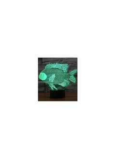 Spaceshoop 3D LED Illusion Lamp Night Light Optical Bedside Table Night Lights Illuminating Kids Lamp 7 Colour Changing Touch Button 1.5M USB Cable Decoration Desk Lamps Fish  - Image 3