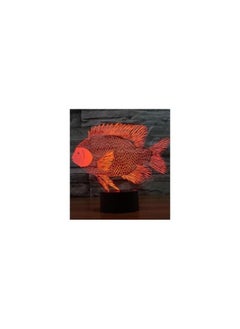 Spaceshoop 3D LED Illusion Lamp Night Light Optical Bedside Table Night Lights Illuminating Kids Lamp 7 Colour Changing Touch Button 1.5M USB Cable Decoration Desk Lamps Fish  - Image 5