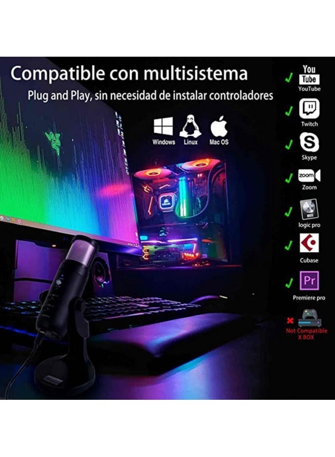 Jmary PW9 Professional Metal Voice Recording Usb Condenser Studio And Podcast Recording Gaming Microphones - Image 3