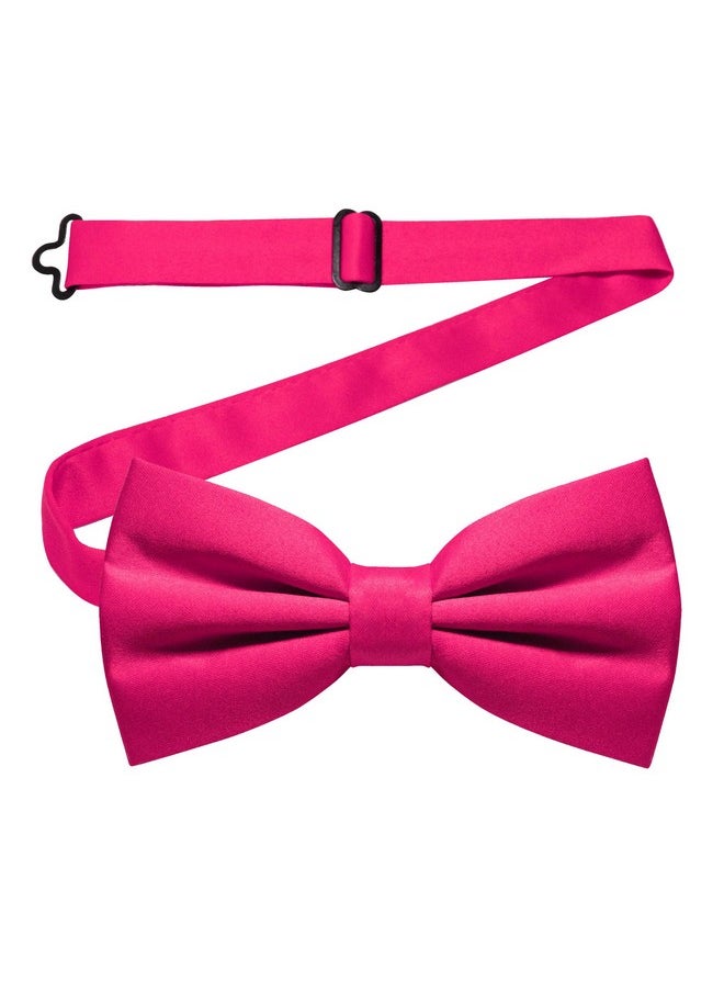 JEMYGINS - Hot Pink Pretied Bow Tie And Pocket Square Set For Men(22) - Image 1