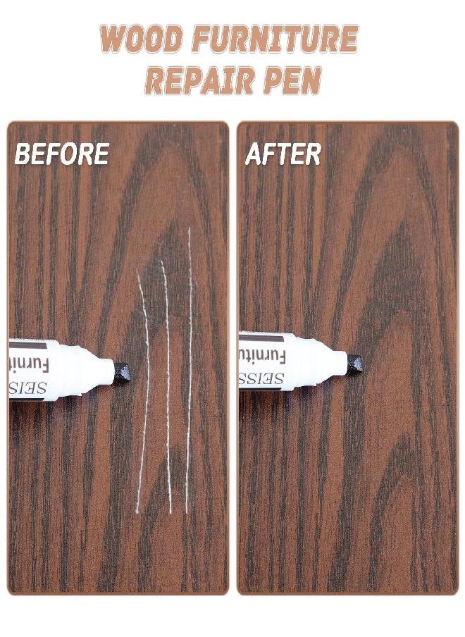 SEISSO SEISSO Furniture Repair Kit - Set of 42 - Wood Repair Kit Wood Fillers, Furniture Scratch Repair Markers and Wax Sticks with Scraper, Brushes, for Scratches, Stains, Wood Floor, Laminate, Cabinet  - Image 3