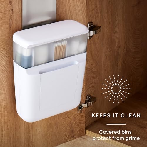 YouCopia DoorStash Toiletry Organizer, Hanging Bathroom Cabinet Door Organizer with 3 Adjustable Compartments and Covered Lid for Accessory Organization - Image 2