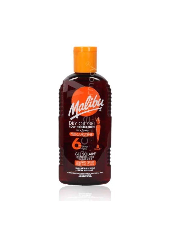 ماليبو Malibu Dry Oil Gel SPF6 with Beta Carotene Low Protection Tanning Oil Water Resistant 200ml - Image 1