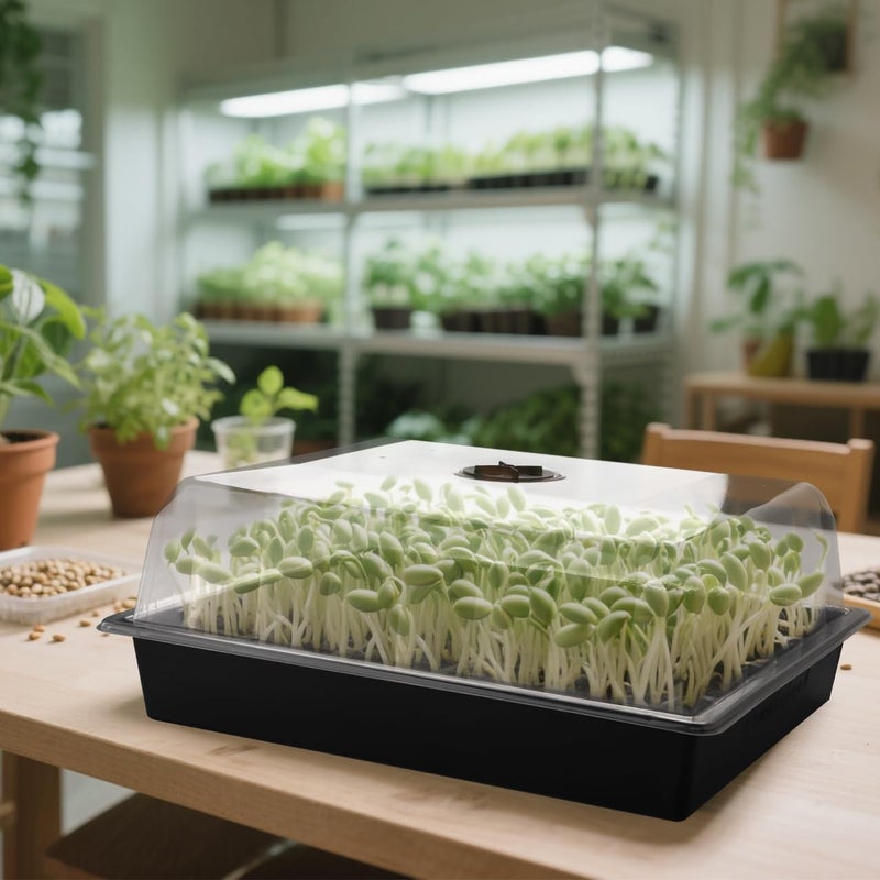 RooTrimmer 10-Pack Leak-Proof Humidity Domes, Plastic Clear Seed Starter Dome, Seed Starter Tray Covers Humidifying and Insulating for Greenhouse Germination and Garden Growing (16"Ã—13", 4" Height) - Image 4