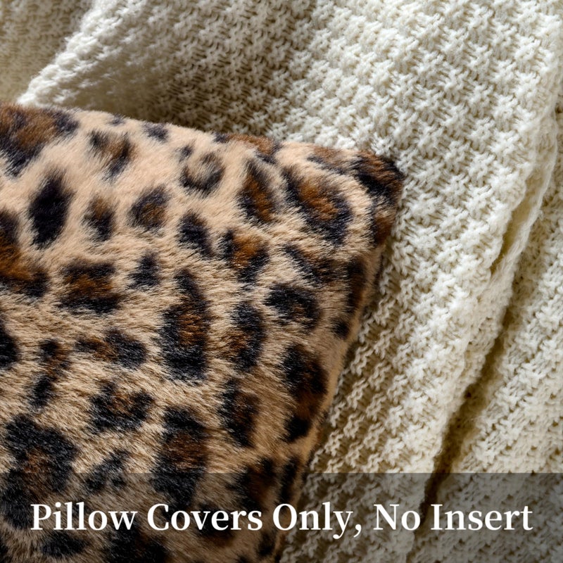 GALMAXS7 Cheetah Pillow Covers 20x20 Faux Fur Throw Pillow Covers Set of 2 Leopard Couch Pillow Covers Fluffy Soft Decorative for Home Living Room Bedroom - Image 4