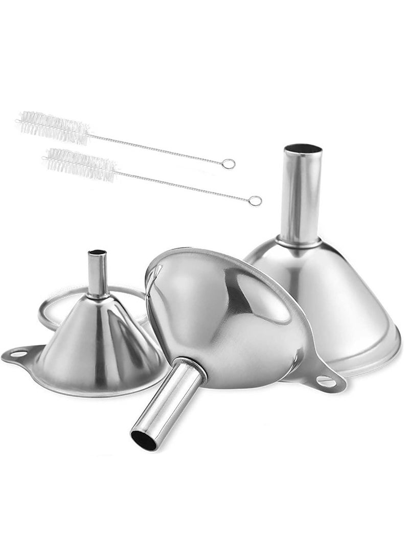 CMGTYYD Stainless Steel Funnels,Premium Funnel Stainless Steel,kitchen funnel set,Hip Flask Funnel,Small Metal Funnels,Kitchen Funnels for Essentail Oil,Spices,Flask(1.7Inch/ 2.2Inch/ 2.9Inch) - Image 1