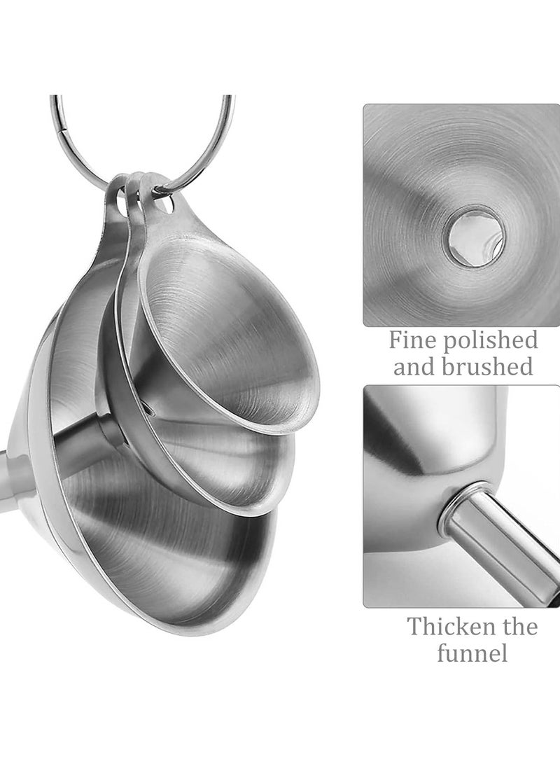 CMGTYYD Stainless Steel Funnels,Premium Funnel Stainless Steel,kitchen funnel set,Hip Flask Funnel,Small Metal Funnels,Kitchen Funnels for Essentail Oil,Spices,Flask(1.7Inch/ 2.2Inch/ 2.9Inch) - Image 3