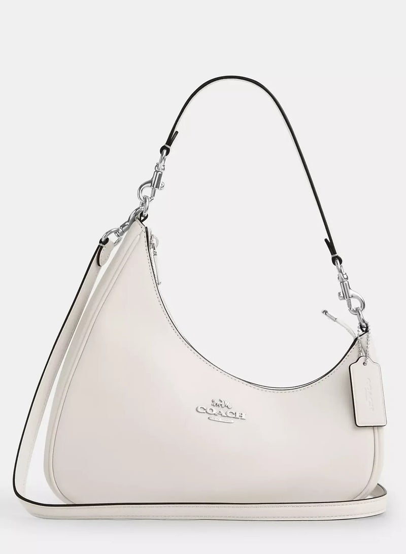 كوتش اوت ليت حقيبة كتف كوتش تيري تويستد، حقيبة كروس نسائية، حقيبة هوبو نسائية، حقيبة يد نسائية، حقيبة سفر نسائية، 26 سم - بيضاء - Image 1