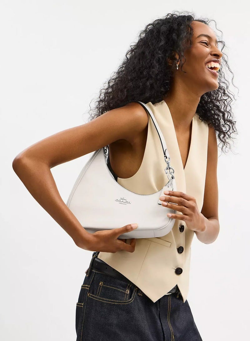 كوتش اوت ليت حقيبة كتف كوتش تيري تويستد، حقيبة كروس نسائية، حقيبة هوبو نسائية، حقيبة يد نسائية، حقيبة سفر نسائية، 26 سم - بيضاء - Image 2