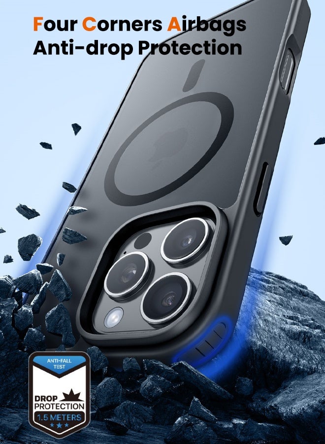 DUX DUCIS iPhone 16 Pro Max Case, Strong Magnetic [Compatible with Magsafe] Case, Four Corners Anti Drop, Anti Fingerprint, Never Yellow, Matte Back, Slim Skin Friendly Magnet Case for iPhone 16 Pro Max, Black - Image 4