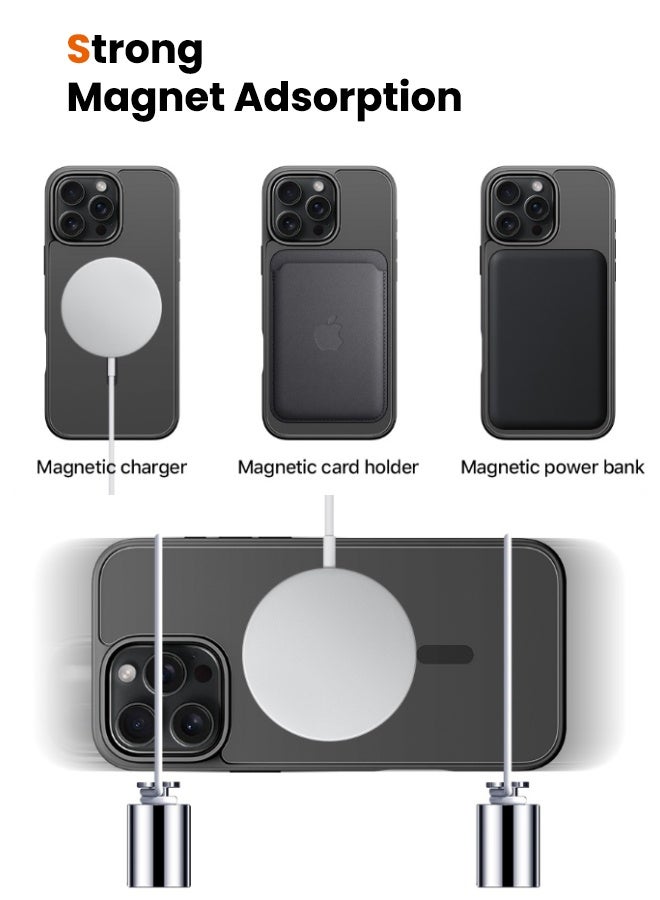DUX DUCIS iPhone 16 Pro Max Case, Strong Magnetic [Compatible with Magsafe] Case, Four Corners Anti Drop, Anti Fingerprint, Never Yellow, Matte Back, Slim Skin Friendly Magnet Case for iPhone 16 Pro Max, Black - Image 3