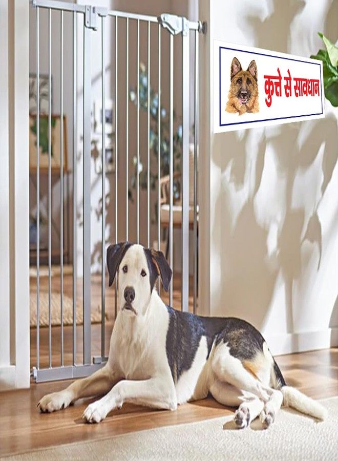 INFINITY INTERIORS Beware of Dogs Keep Hindi Language Essential Safety Warning Sign Self Adhesive Laminated Poster Use for Home & Many More Places - Size 12x5'' inch - Image 2