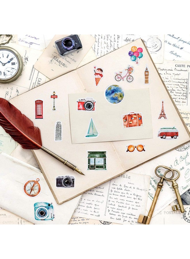 OIIKI 225 Pcs Travelling Scrapbook Stickers Mini Size Adventure Decals Diy Decoration Stickers For Scrapbook Vacation Albums Travel Stub Diary Journal Travel Case Calendars (5 Pack X 45 Pcs) - Image 5
