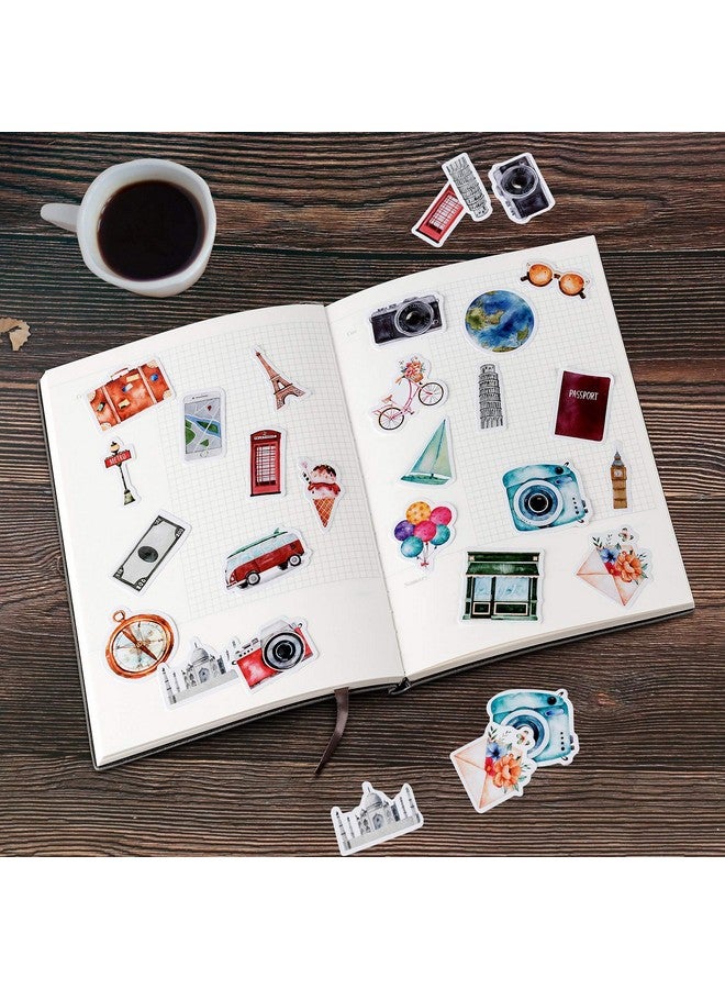 OIIKI 225 Pcs Travelling Scrapbook Stickers Mini Size Adventure Decals Diy Decoration Stickers For Scrapbook Vacation Albums Travel Stub Diary Journal Travel Case Calendars (5 Pack X 45 Pcs) - Image 3
