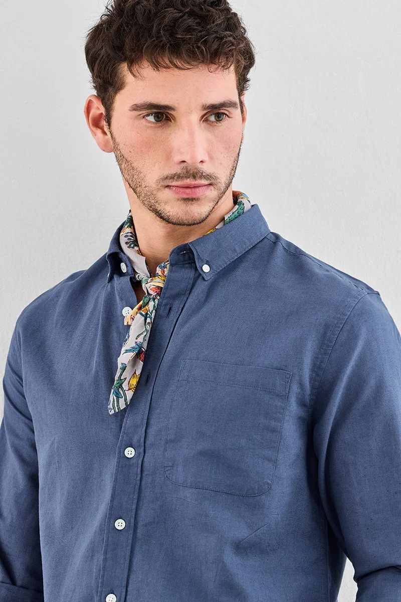 سنيتش White Solid Long Sleeve Regular Fit Shirt
