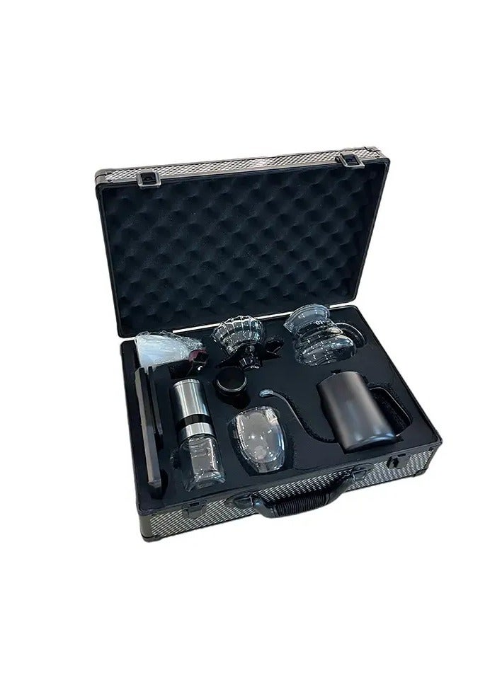 Portable Coffee Travel Bag – Outdoor Drip Coffee Gift Set with Manual Grinder, Kettle, Filter, Pot, and Scale – Premium Travel Coffee Kit for Camping, Hiking & Coffee Lovers - Image 1