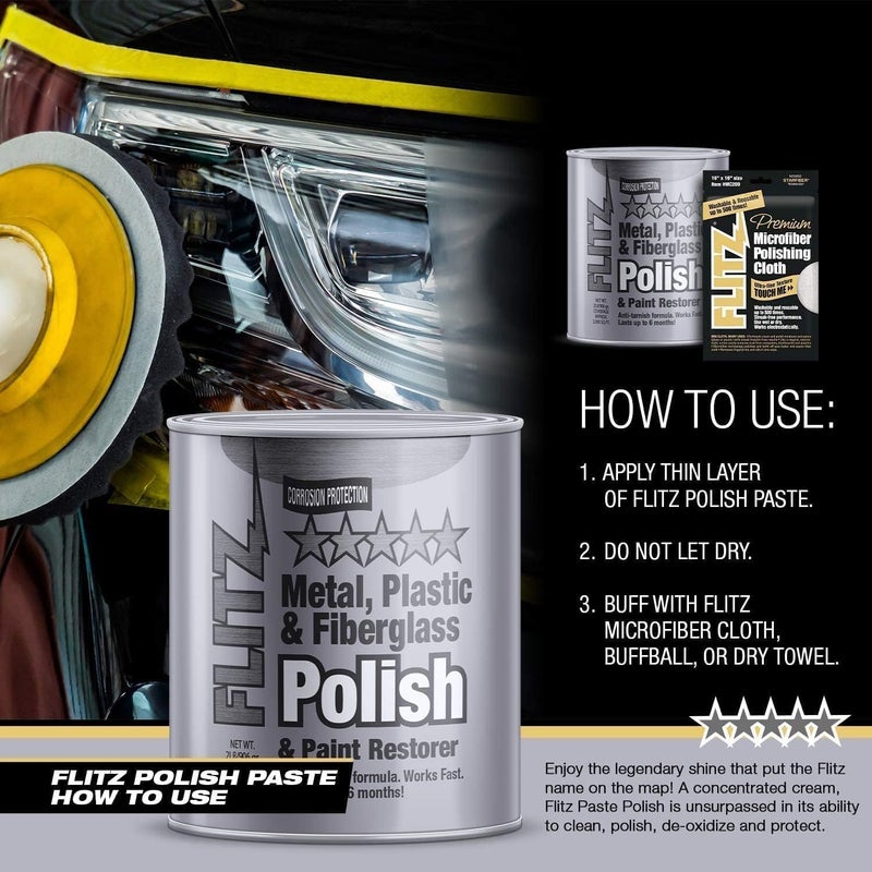 Flitz CA 03588 Metal, Plastic & Fiberglass Polish Paste - 1 Gallon Can - Image 5