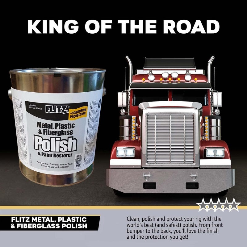 Flitz CA 03588 Metal, Plastic & Fiberglass Polish Paste - 1 Gallon Can - Image 2