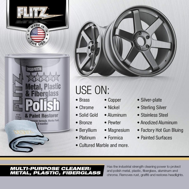 Flitz CA 03588 Metal, Plastic & Fiberglass Polish Paste - 1 Gallon Can - Image 4