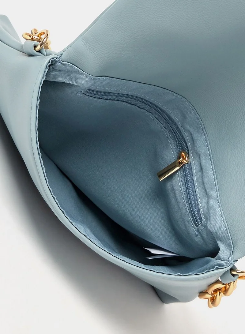 Styli Drop Chain Soft Shoulder Bag with Long Strap