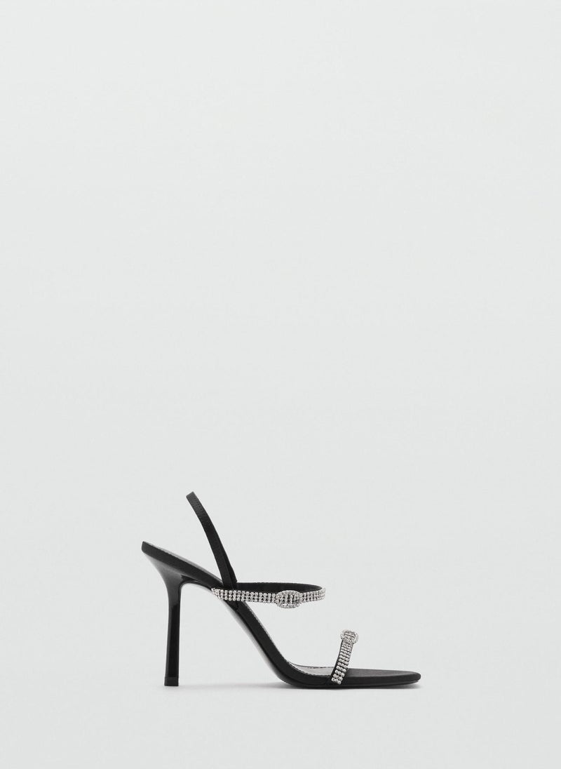 MANGO Strass Strap Heeled Sandal  - Image 1