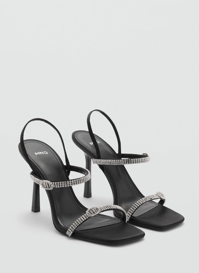 MANGO Strass Strap Heeled Sandal  - Image 3