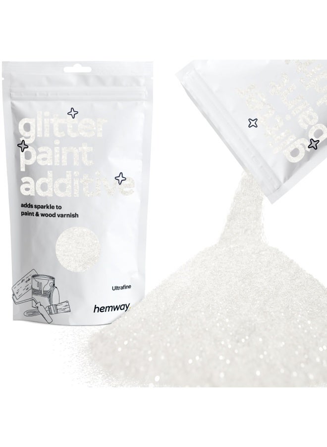 Hemway Glitter Paint Additive Glitter Crystals For Acrylic Paint Interior And Exterior Walls Wood Varnish Furniture Matte Gloss Satin Silk - 100G  3.5Oz - White Iridescent - Image 1
